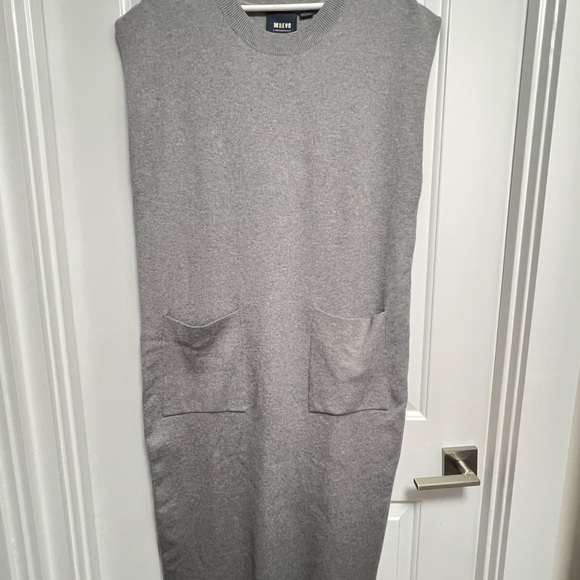 Anthropologie Maeve Muscle Column Midi Dress On Gray  SIZE Medium - Picture 7 of 11